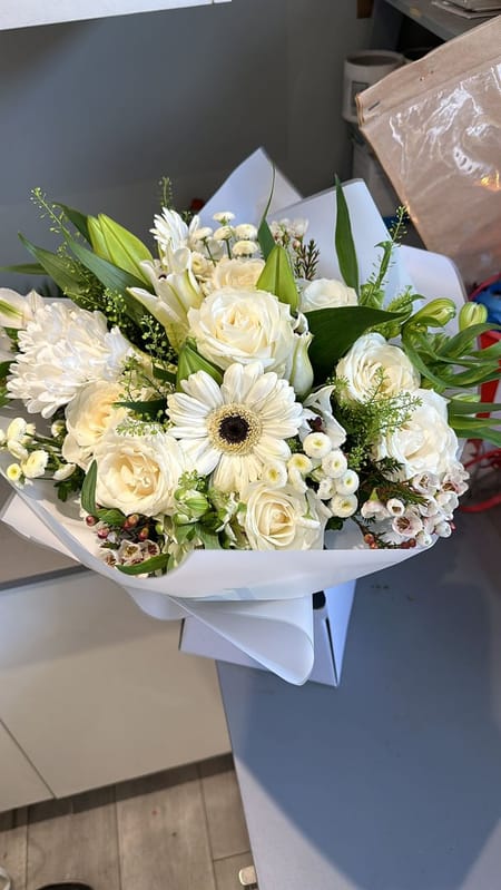 White Sympathy Bouquet